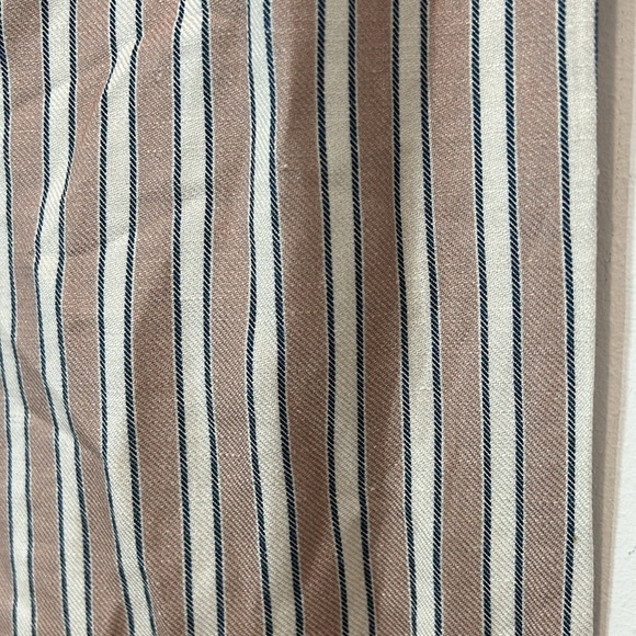 New Chaser x Revolve Wide leg linen blend striped beach pants tan/blue/egg shell - Picture 3 of 11